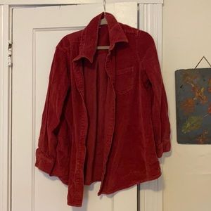 VINTAGE RED CORDUROY BUTTON DOWN